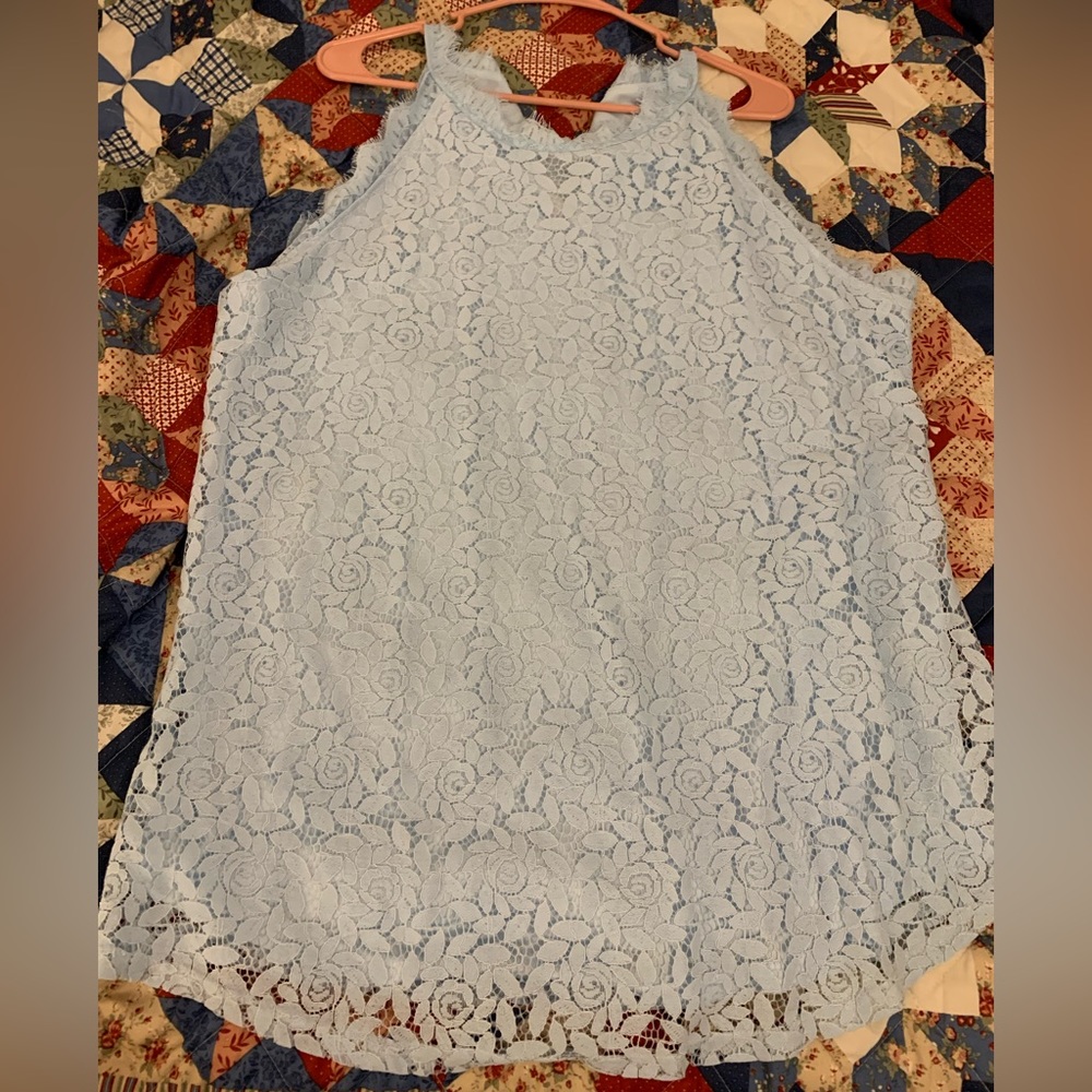 Blue lace tank